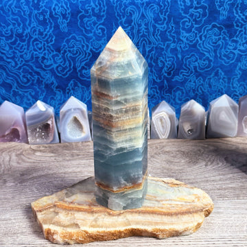 Sky Blue Large Onyx Tower from Argentina