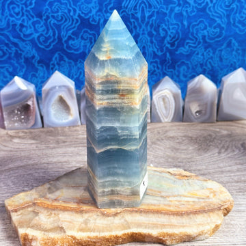 Sky Blue Large Onyx Tower from Argentina