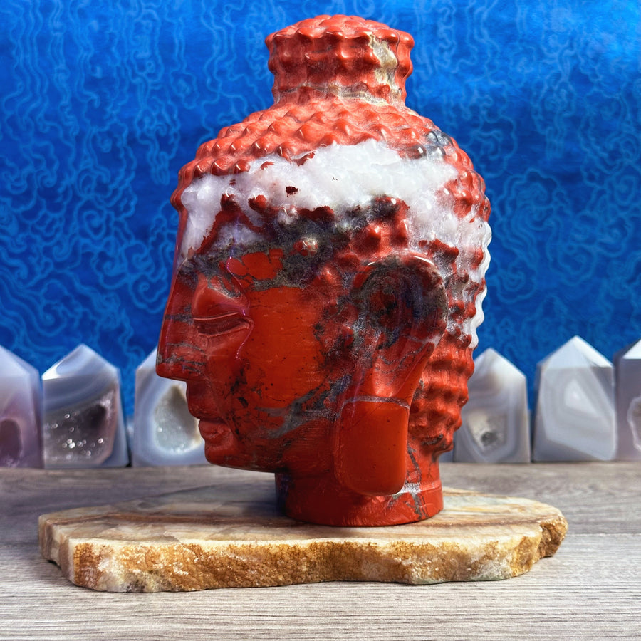 Red Jasper Buddha Carving from India