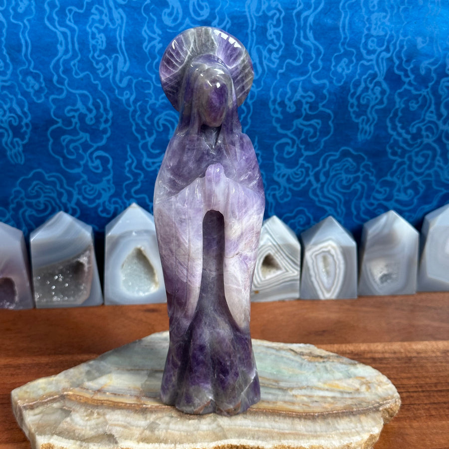 Amethyst Virgin Mary/Goddess Carving from China