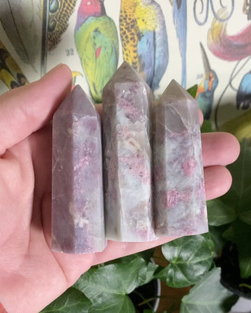 Pink Tourmaline and Lepidolite Tower from Brazil