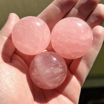 Rose Quartz Spheres from Madagascar