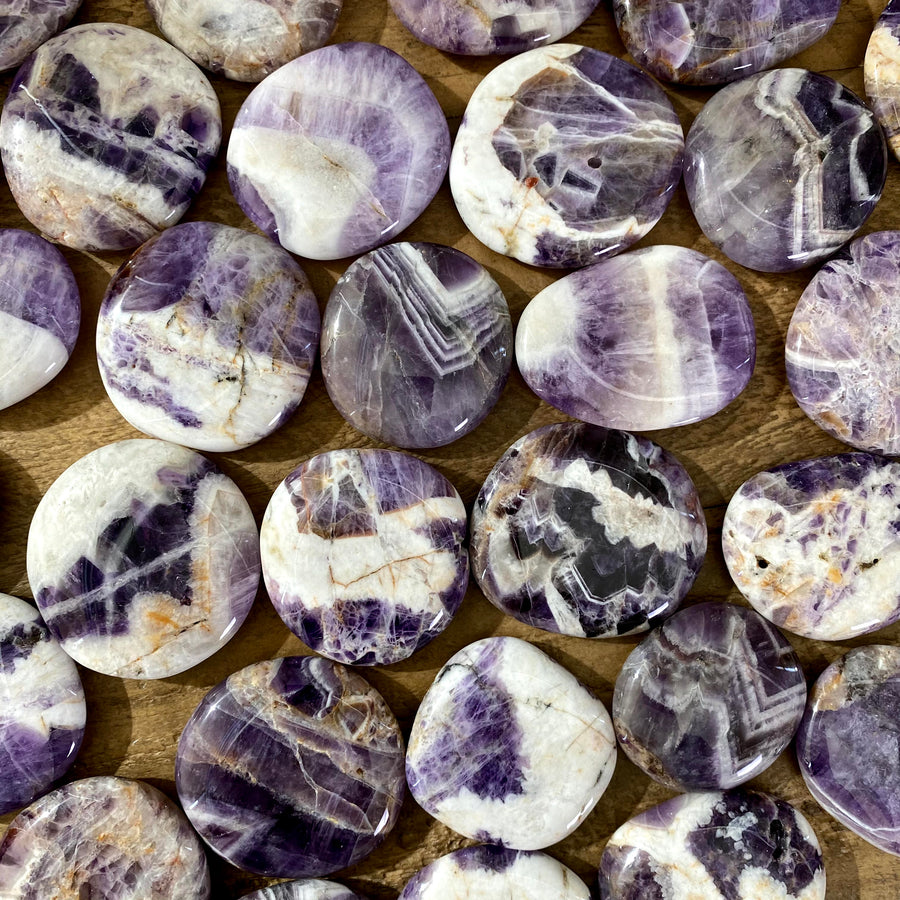 Chevron Amethyst Pocket Stones from Brazil