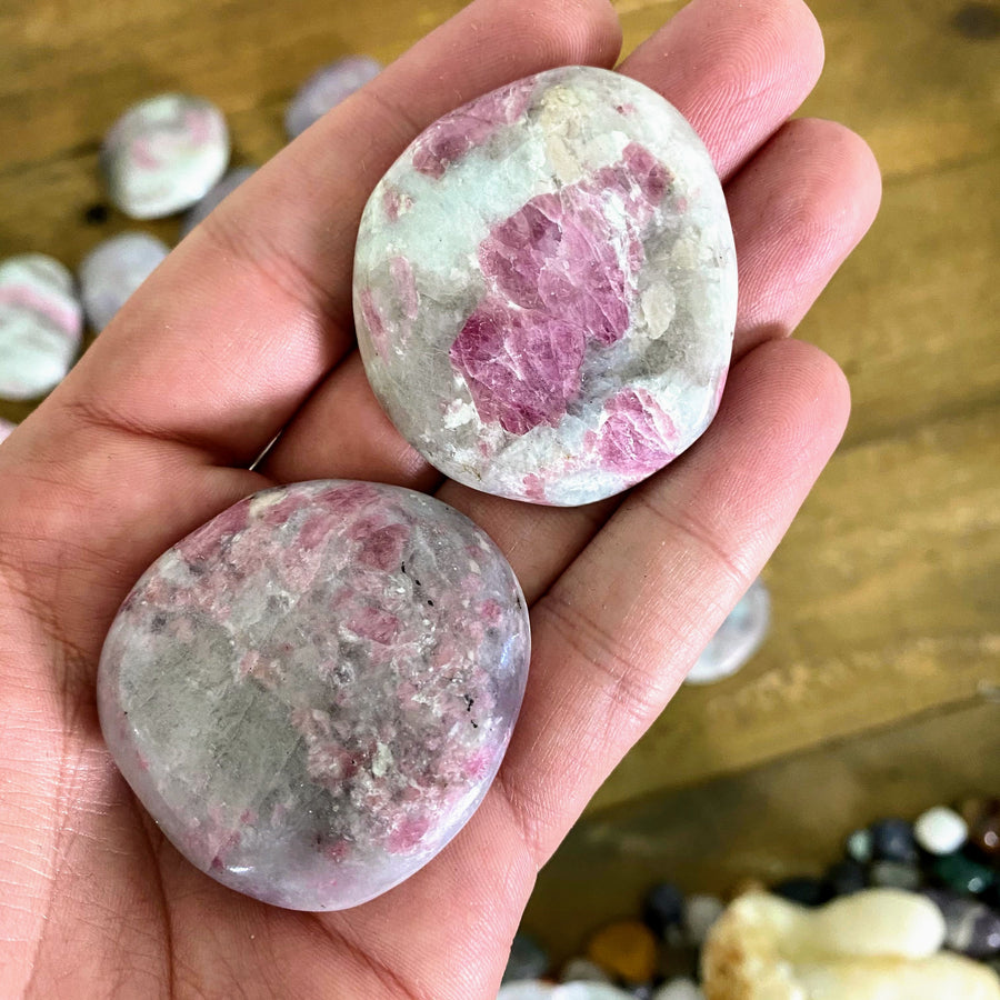 Pink Tourmaline with Lepidolite Inclusions Pocket Stones from Brazil