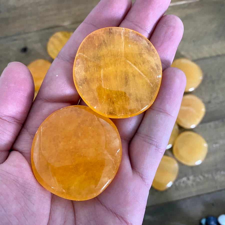 Orange Calcite Pocket Stones from Mexico