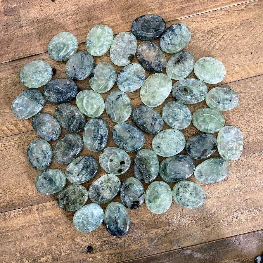 Prehnite and Epidote Pocket Stone from Africa