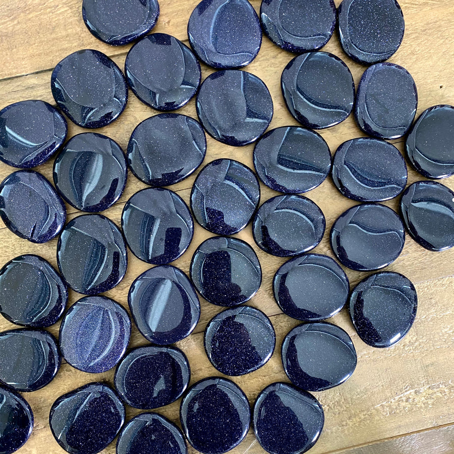 Blue Goldstone Pocket Stones from China