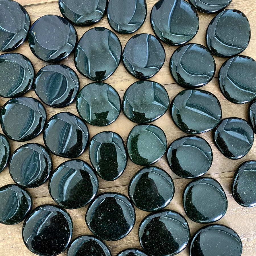 Green Goldstone Pocket Stones from China