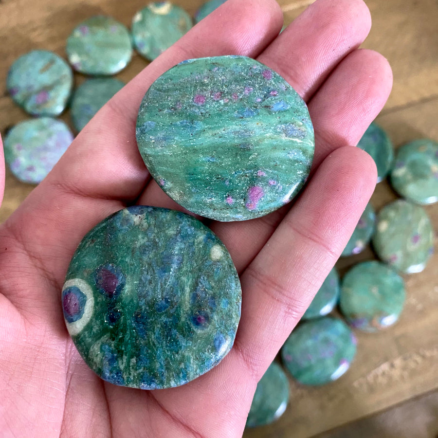 Ruby and Fuschite Pocket Stone from India!