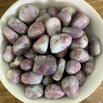 Pink Toumaline and Lepidolite Tumbled from Brazil