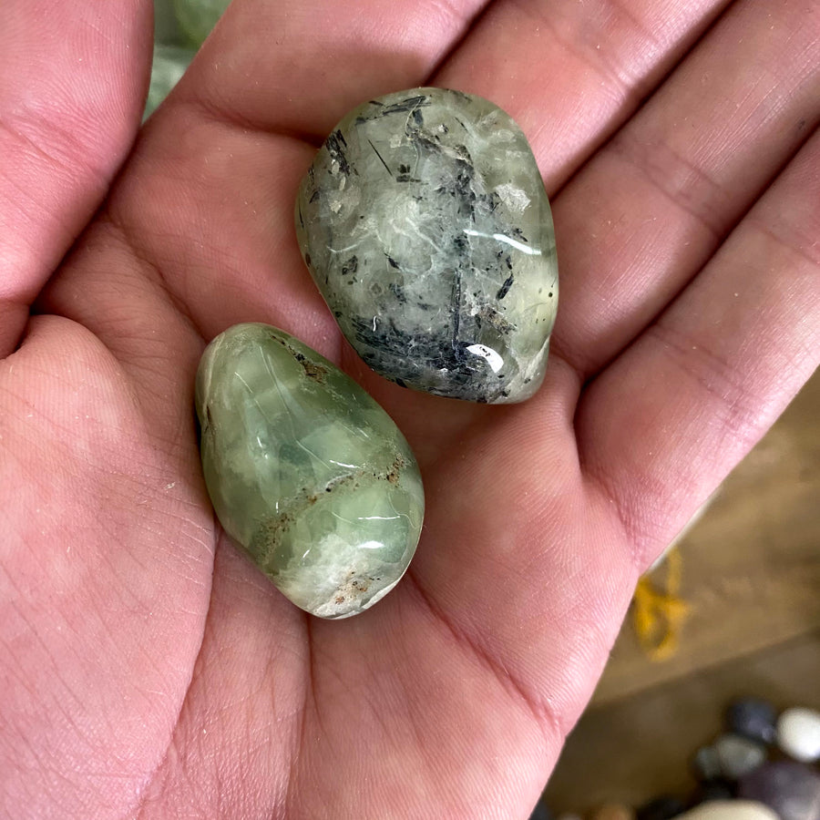 Prehnite and Epidote Tumbled from Africa