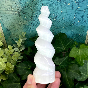 Selenite Unicorn Tower from Morocco