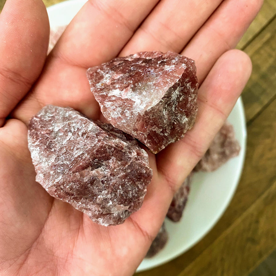 Strawberry Quartz Natural Chunks from Brazil