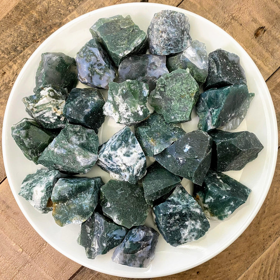 Moss Agate Natural Chunks from India