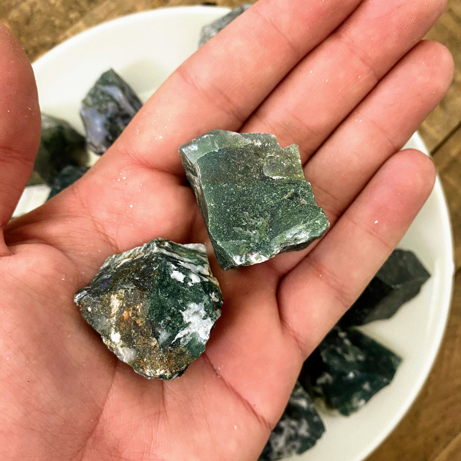 Moss Agate Natural Chunks from India