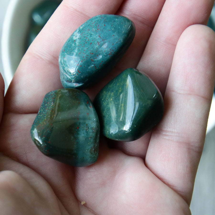 Green Jasper Tumbled Crystals from India