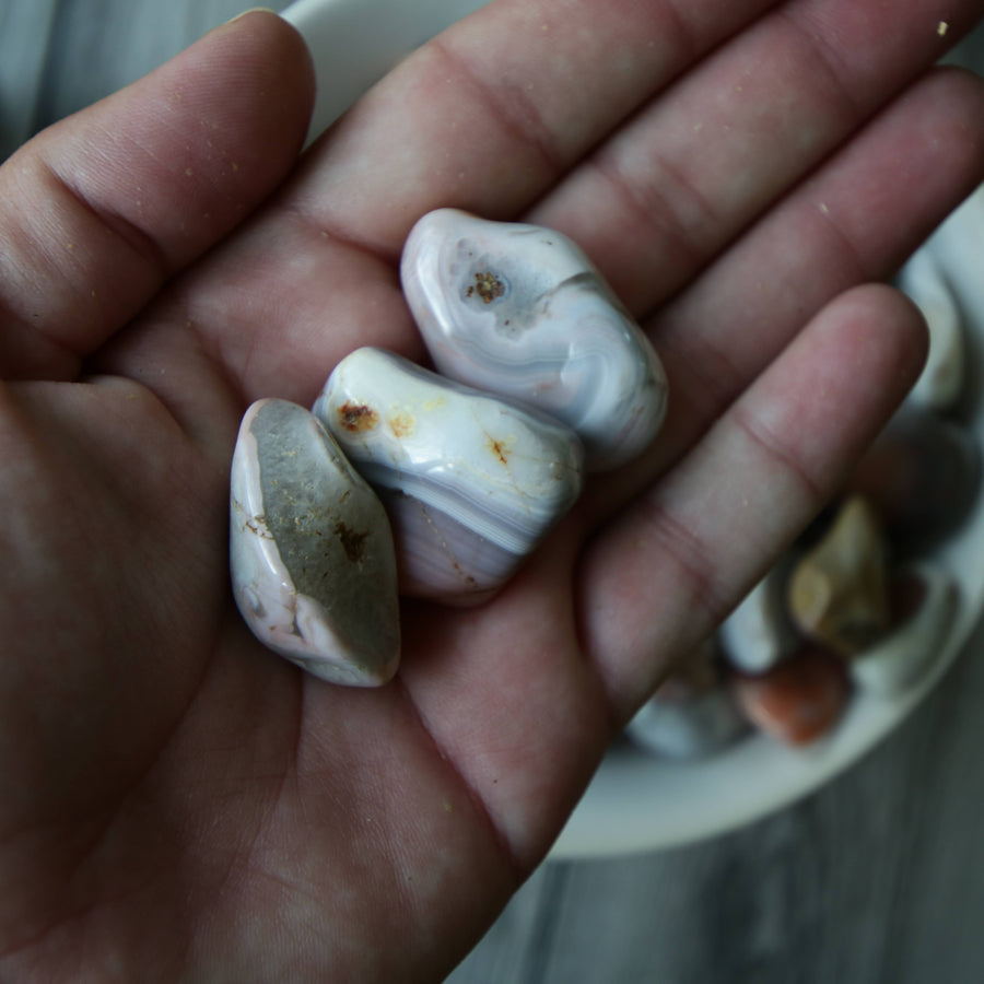 Pink Botswana Agate Tumbled Crystals from Botswana