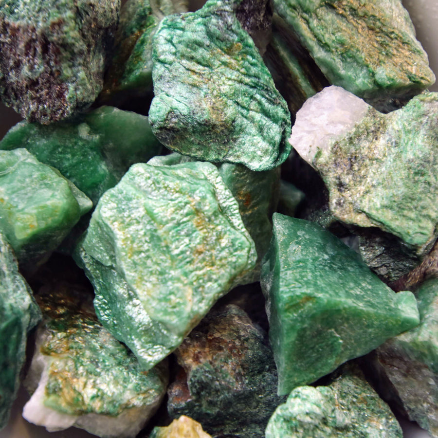 Green Fuschite Natural Chunks from India