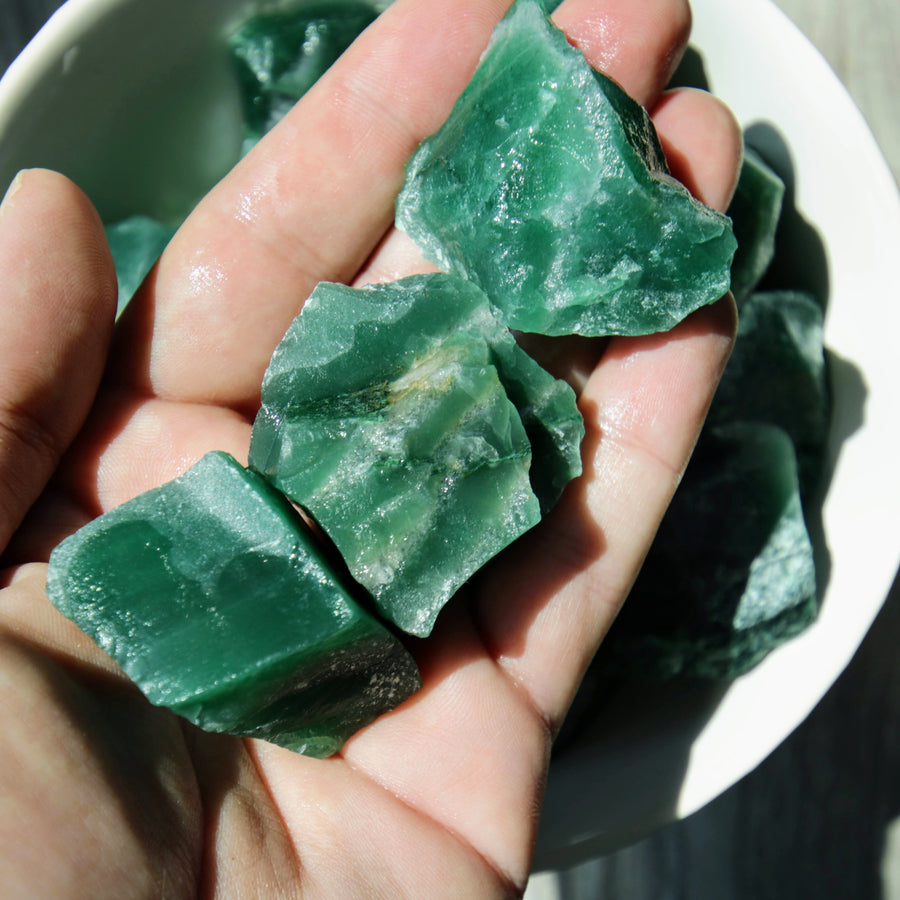 Imperial Green Aventurine Natural Chunks from India