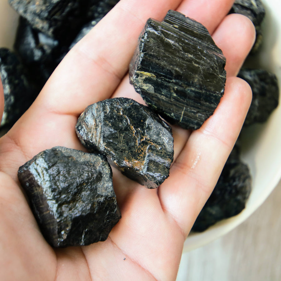 Black Tourmaline Natural Chunks from Madagascar