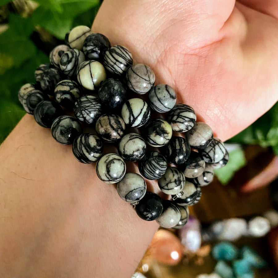 Spider Web Jasper Gemstone Bracelet from China