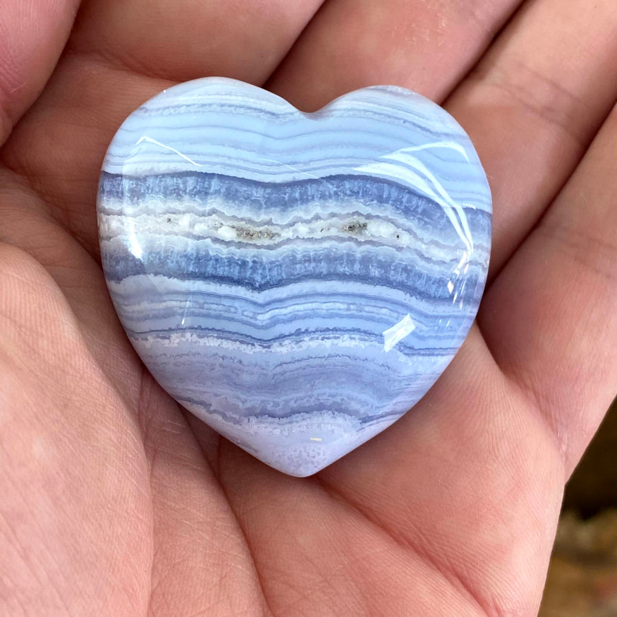 Blue Lace Agate Heart from South Africa