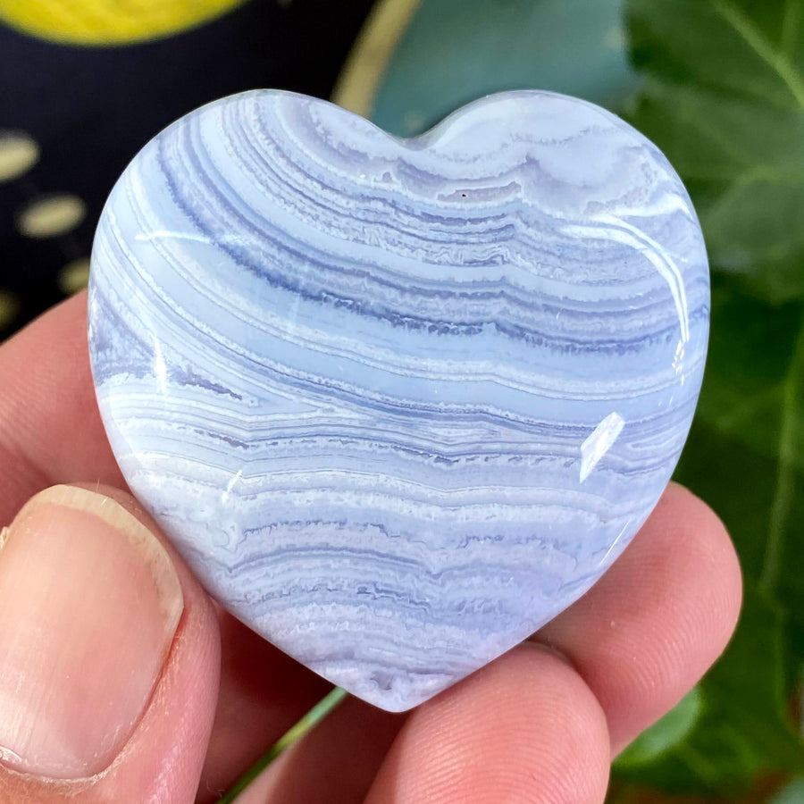 Blue Lace Agate Heart from South Africa