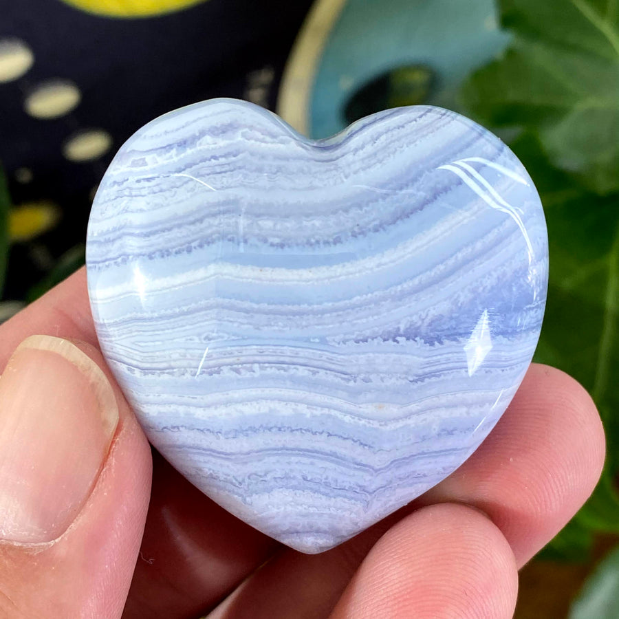 Blue Lace Agate Heart from South Africa