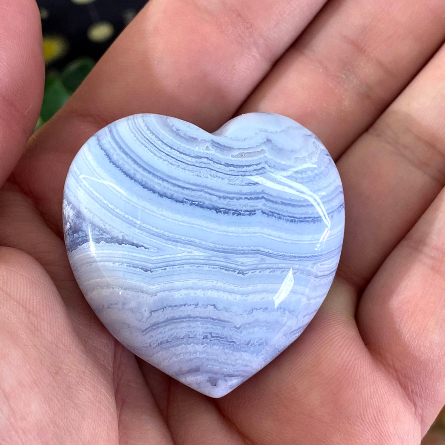 Blue Lace Agate Heart from South Africa