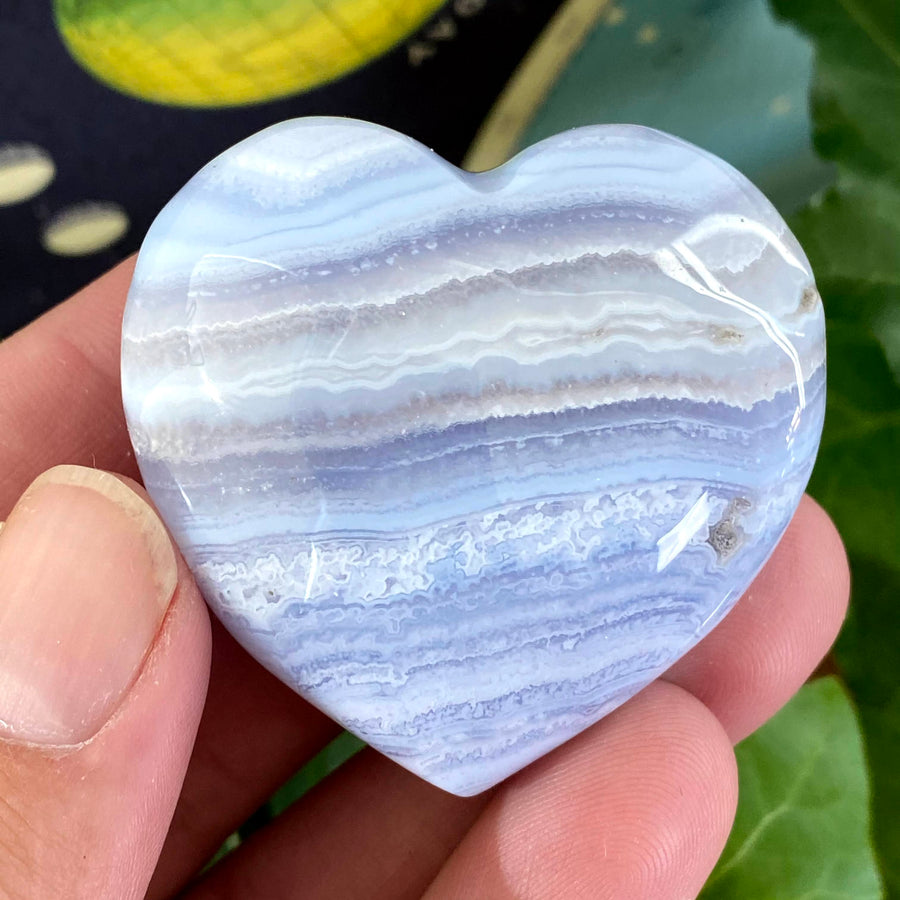 Blue Lace Agate Heart from South Africa