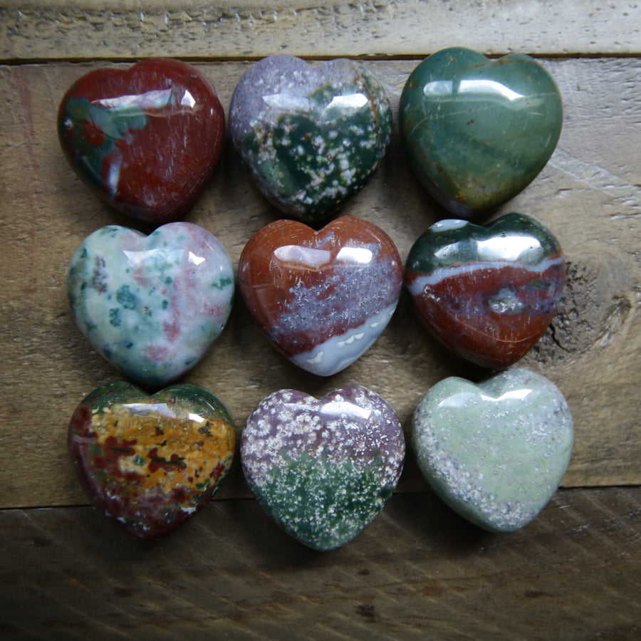 Moss Agate Hearts