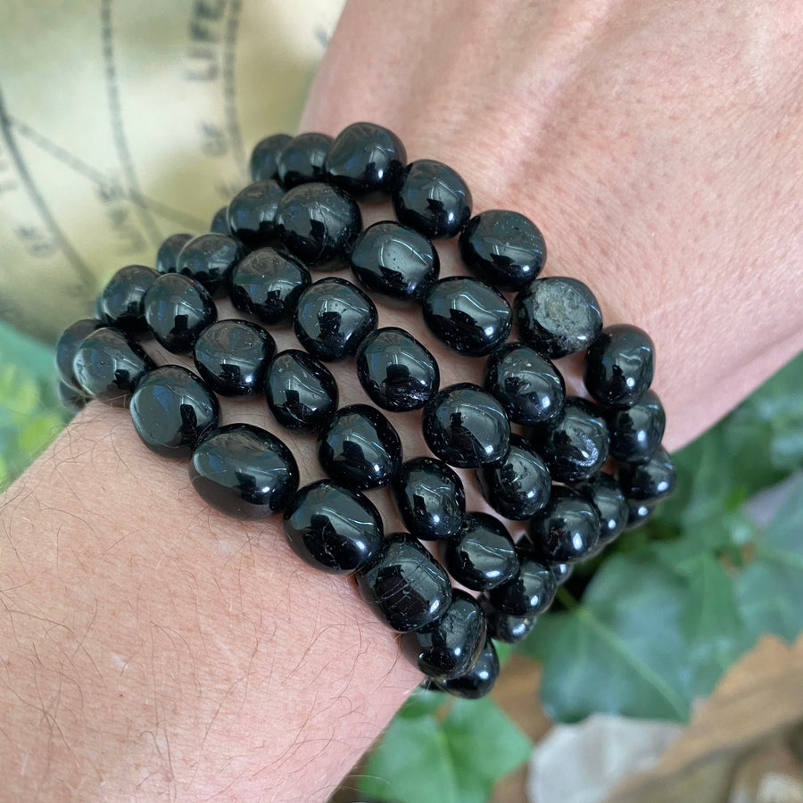 Black Tourmaline Gemstone Bracelet from Brazil