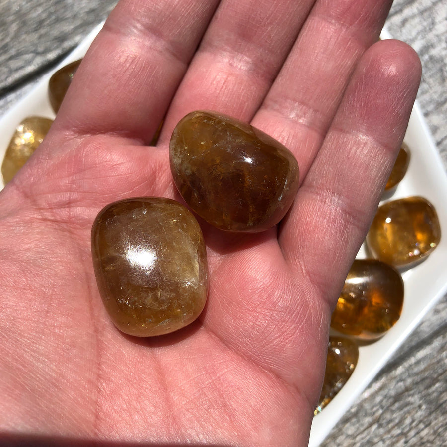 Honey Calcite Tumbled Stones from India